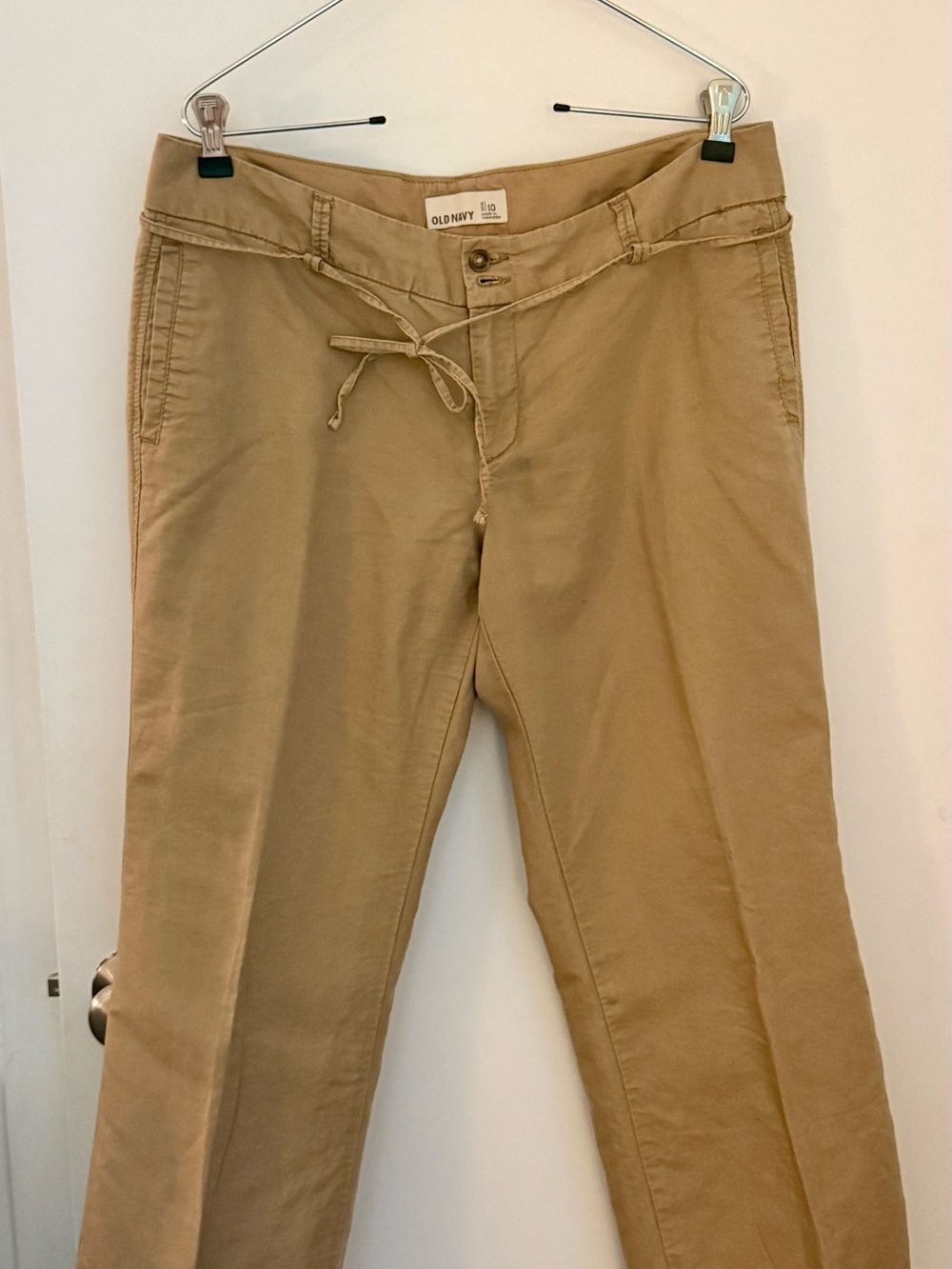 Old Navy Women's Beige Wide-Leg Drawstring Pants